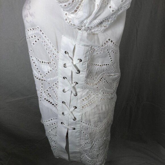 Chico’s White Cotton Eyelet Tunic Top – Coastal Grandma Chic, Boho Resort Style - Picture 3 of 12